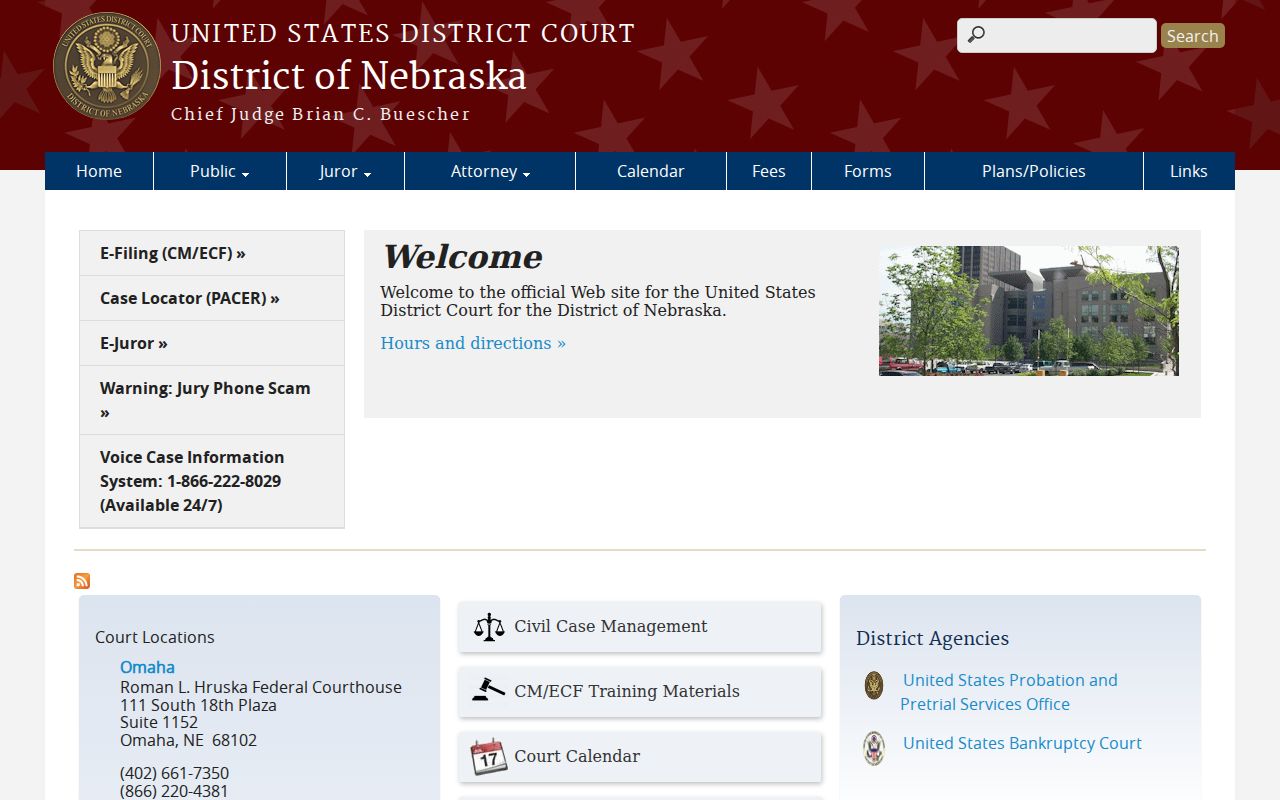 U.S. District Court source for federal cases involving Morrill County