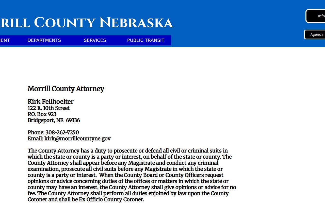 Official Morrill County Attorney office page