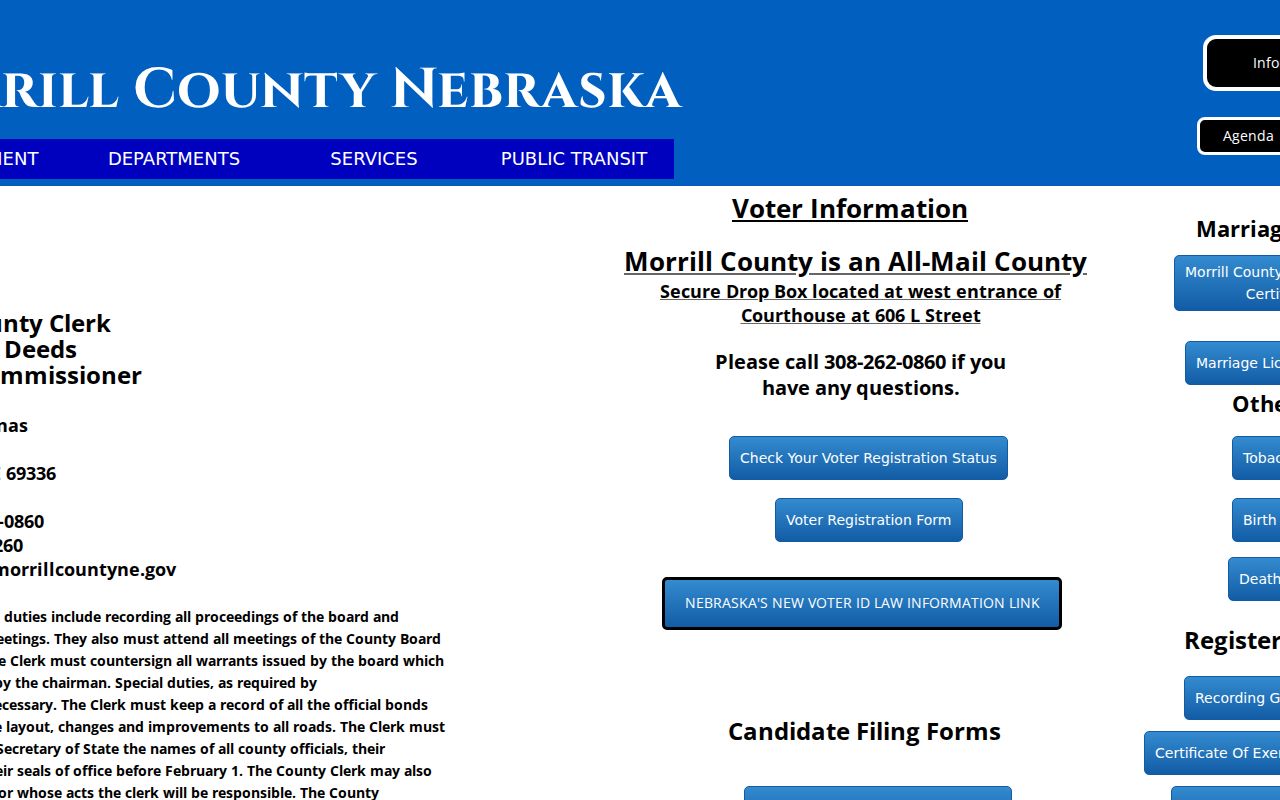Morrill County Clerk and Register of Deeds office information